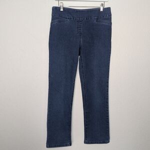 Westbound Blue Straight Leg Jeans Pull On Embellished Pockets Size‎ 10 R